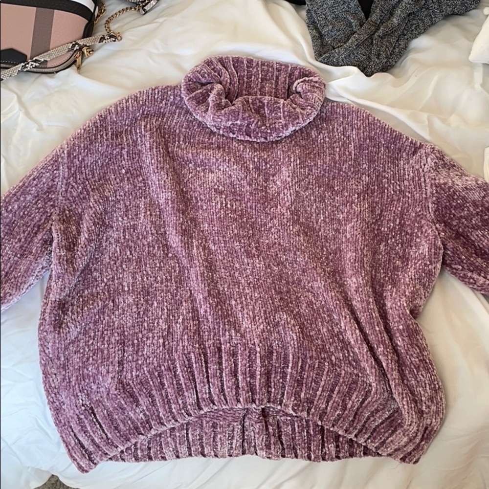 Pink chenille sweater